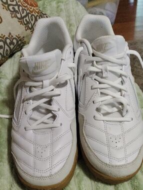 Nike White Athletic Shoes with Gum Soles